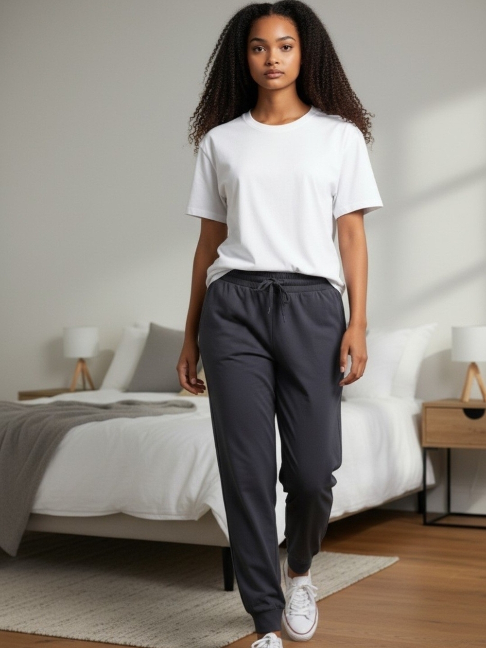 Everyday Comfort Women's Buttery Soft Black Jogger Pants XL Elastic Waist